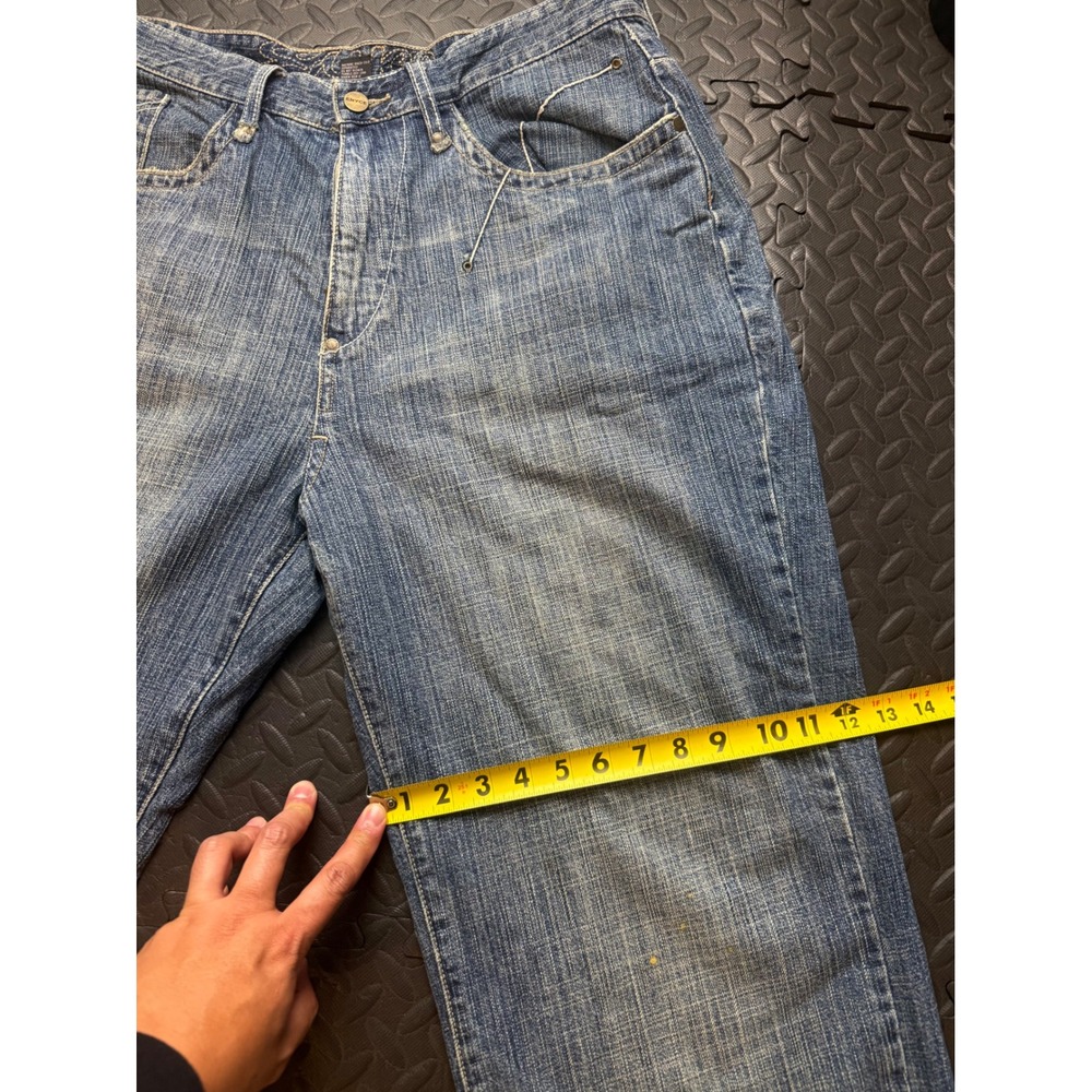 Enyce Y2K Baggy Studded Spellout Jeans Mens 36 Blue Denim Hip Hop Streetwear - Picture 7 of 12